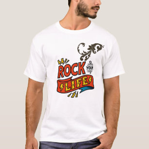 Rock Surfer Vintage Comic Stijl T-Shirt