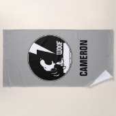 Rock T - shirts | Snoopy Howling | Jouw namen toev Strandlaken (Voorkant)