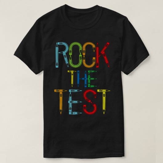 Rock Test Teacher Test Day Funny Testing Day T T-shirt (Design voorkant)