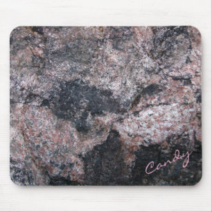 Rock Texture Pinkish Custom Text Muismat
