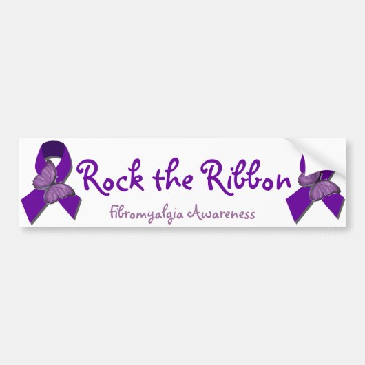 Rock the Ribbon Fibromyalgia Support Bumpersticker (Voorkant)