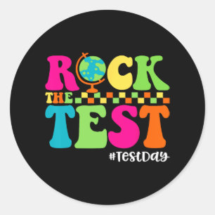 Rock The Test Day Motivatie leraar Stu Ronde Sticker