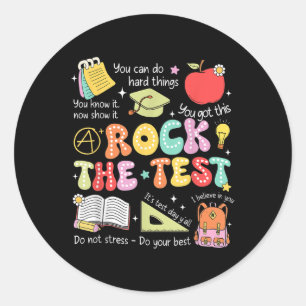 Rock The Test Day Star State Test Docent Moti Ronde Sticker