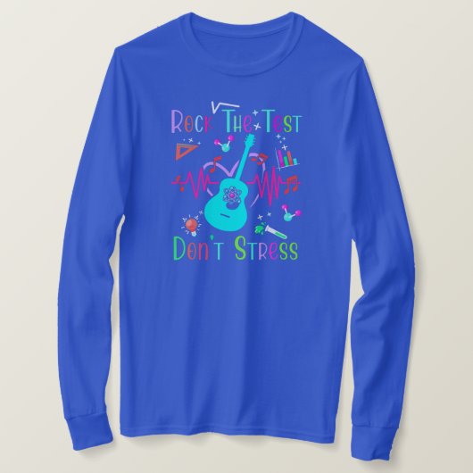 Rock The Test Funny Teacher Testing Day  T-shirt (Design voorkant)