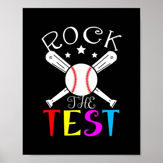 Rock The Test Teacher Test Day Testing Day Funny Poster (Voorkant)