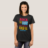Rock The Test Testing Day Retro Motivational Teach T-shirt (Voorkant volledig)