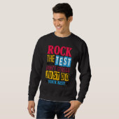 Rock The Test Testing Day Retro Motivational Teach Trui (Voorkant volledig)