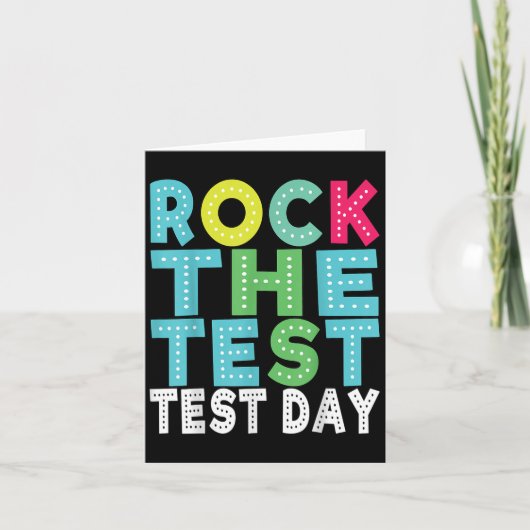 Rock The Test Testing Day Staar Motivational Teach Kaart (Voorkant)