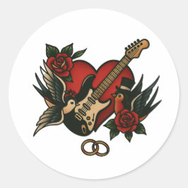 Rock thema bruiloft Briefpapier - Sticker