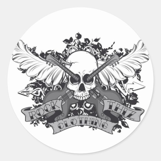 Rock Thiz Clothing Skull & Wings Stickers (Voorkant)