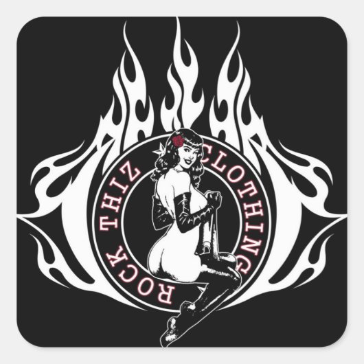 Rock Thiz Kleding Pinup Meisje #3 Stickers (Voorkant)