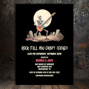Rock Till You Drop Dead Halloween-feest Kaart