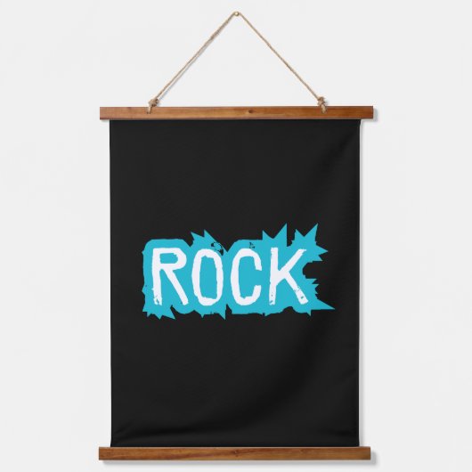 Rock Typografie Hangend Wandkleed (Voorkant)