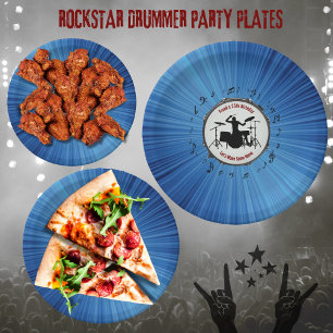 Rock uit met Drummer Verjaardagsfeest Papieren Bor Bordje