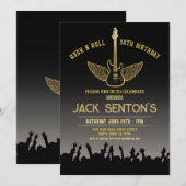 Rock verjaardagsfeest festival gitaar muziek uitno kaart (Voorkant / Achterkant)