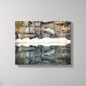 Rock Wall reflectie in Pond Natuur Canvas Afdruk (Voorkant)