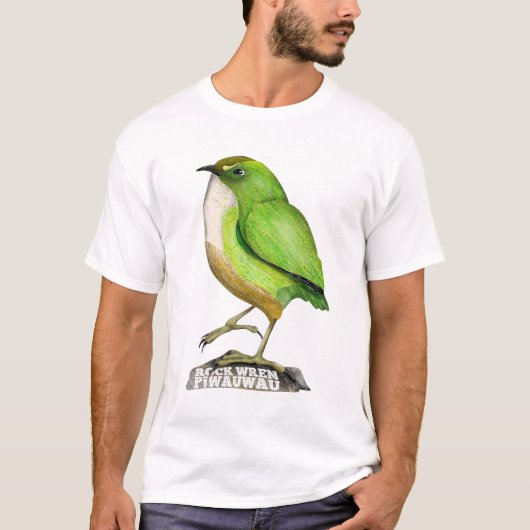 Rock Wren piwauwau NZ BIRD T-shirt (Voorkant)