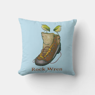 Rock Wren Tuke Op een wandelboot Kussen