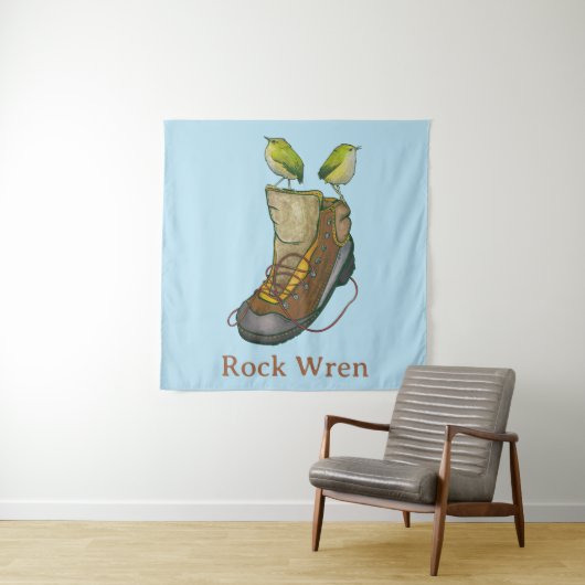 Rock Wren Tuke Op een wandelboot Wandkleed (In situ)