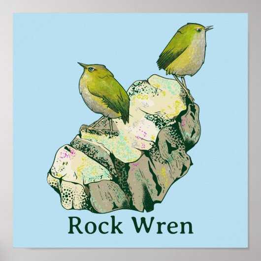 Rock Wren vogels Nieuw-Zeeland Poster (Voorkant)