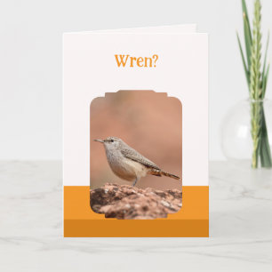 Rock Wren Vouw Verjaardagskaart Kaart