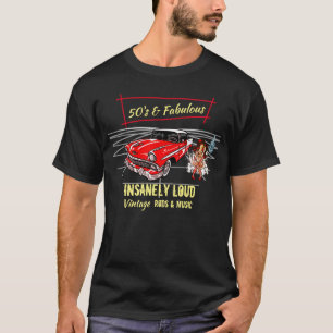 Rockabilly 50's en Fabulous Red Car Rod Music T-shirt