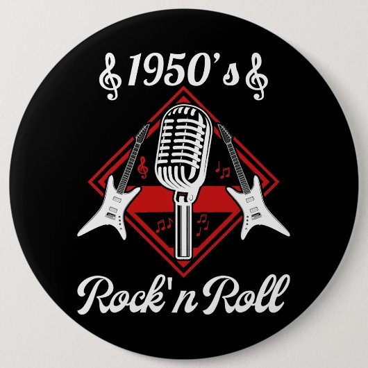 Rockabilly 50s Rock en Roll Music Ronde Button 6,0 Cm (Voorkant)