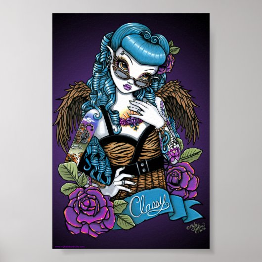 Rockabilly Baby Tattoo Angel Poster (Voorkant)