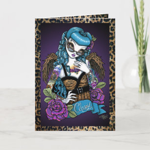 Rockabilly Baby Tattoo Angel Wenskaart Kaart