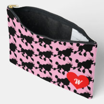 Rockabilly Black Poodles Roze Monogram