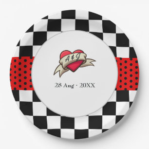 Rockabilly Bruiloft Papieren Bordje