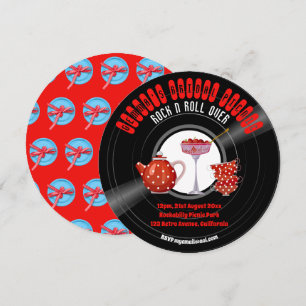 Rockabilly Bruiloftsfeest Vinylplaat Retro Jaren 5 Kaart