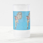  Rockabilly Fairy Frosted Glass Stein Matglas Bierpul (Center)