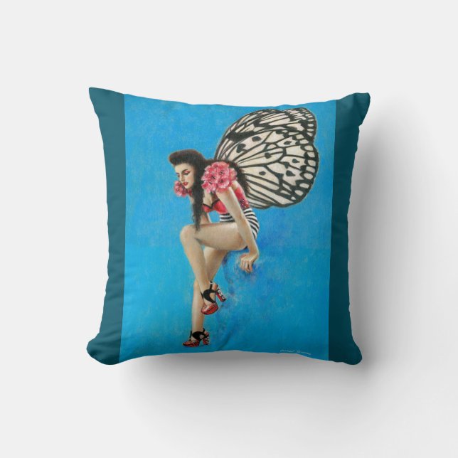  Rockabilly Fairy Throw Cushion Kussen (Voorkant)