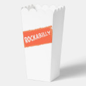 RockABilly geripte en gekantelde witte popcornboxe Bedankdoosjes (Voorkant)