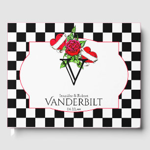 Rockabilly Hearts Rose Mariage livre d'hôtes