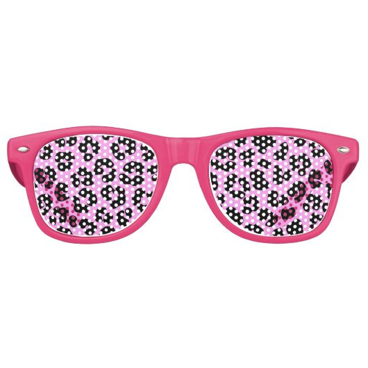 Rockabilly Pink Leopard Print Retro Zonnebril (Voorkant)