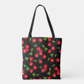 Rockabilly Polka Dots & Cherries op Black Draagtas (Achterkant)