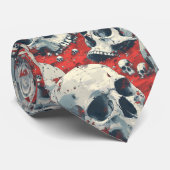 Rockabilly Red Skull Halloween Gothic Groomsman Stropdas (Opgerold)