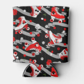 Rockabilly Retro Roller Skating Pattern Blikjeskoeler (Voorkant)