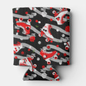 Rockabilly Retro Roller Skating Pattern Blikjeskoeler (Achterkant)