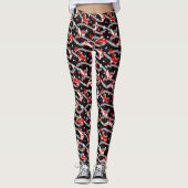 Rockabilly Retro Roller Skating Pattern Leggings (Voorkant)