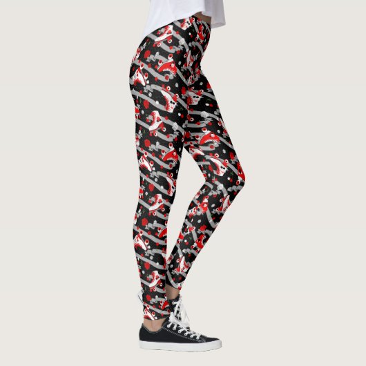 Rockabilly Retro Roller Skating Pattern Leggings (Rechts)