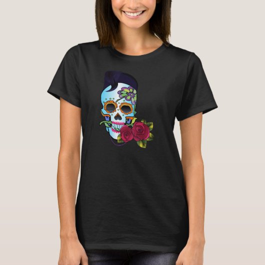 Rockabilly Skull T-shirt (Voorkant)
