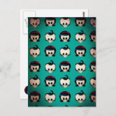 Rockabilly Skulls Pattern Briefkaart (Voorkant / Achterkant)