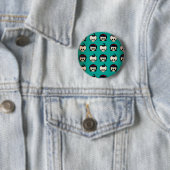 Rockabilly Skulls Pattern Ronde Button 5,7 Cm (In situ)