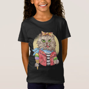 Rockabilly-stijl kat t-shirt