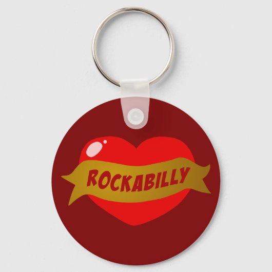 Rockabilly Tattoo Heart Sleutelhanger (Voorkant)