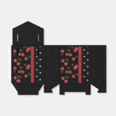 Rockabilly Very Cherry Kersen Zwart Favor Box Bedankdoosjes (Uitgevouwen)