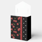 Rockabilly Very Cherry Kersen Zwart Favor Box Bedankdoosjes (Geopend)
